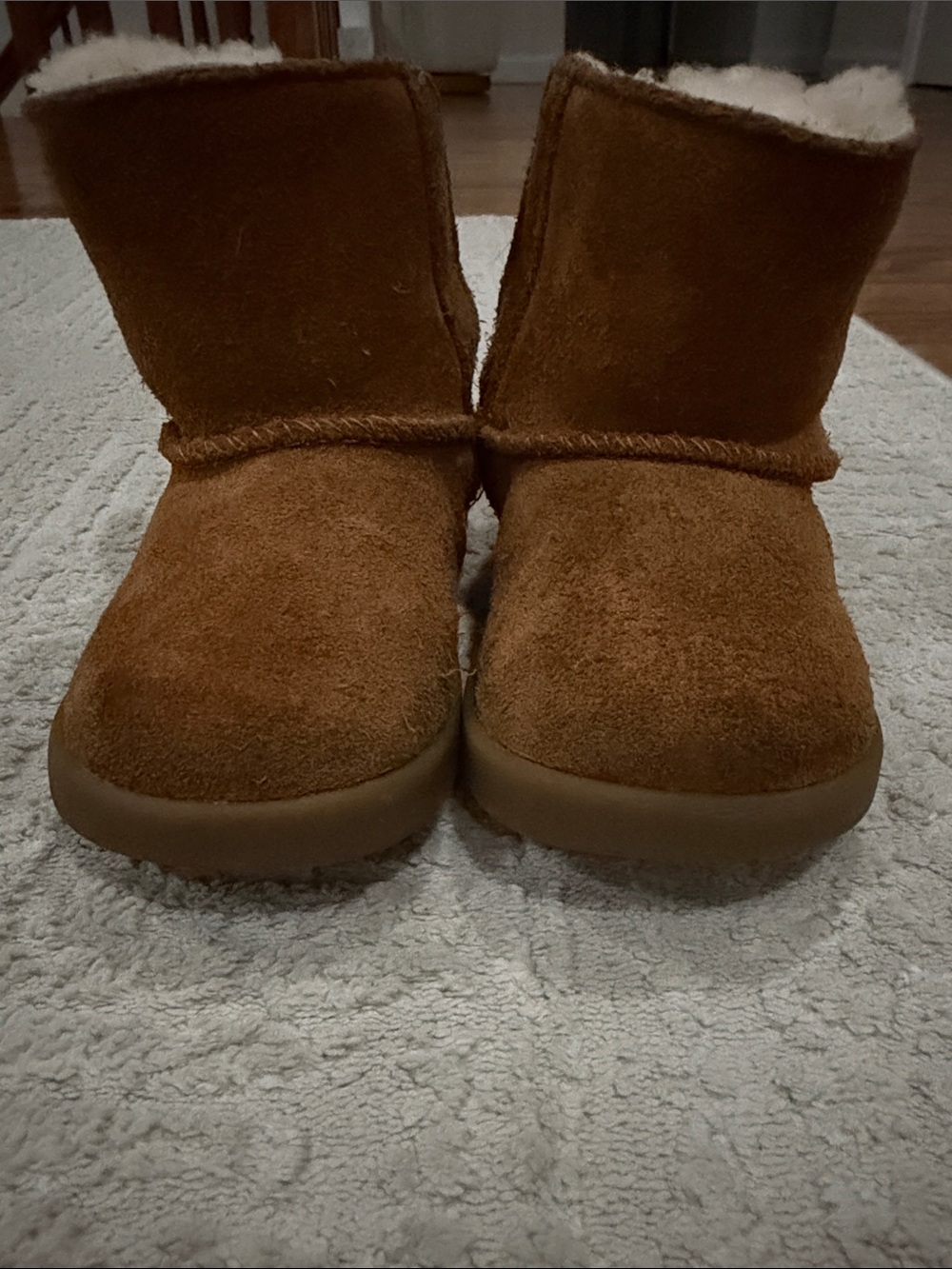 UGGS Kids Brown Suede-Look Cozy One Piece Boots